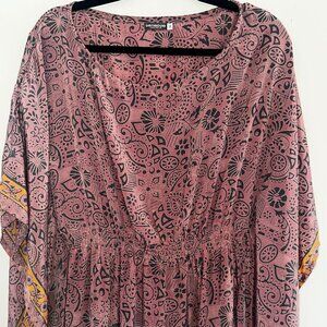 Earthbound Women’s Pink and Black Boho Maxi Dress Size S